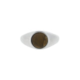 gold tigers eye stone silver signet ring for men