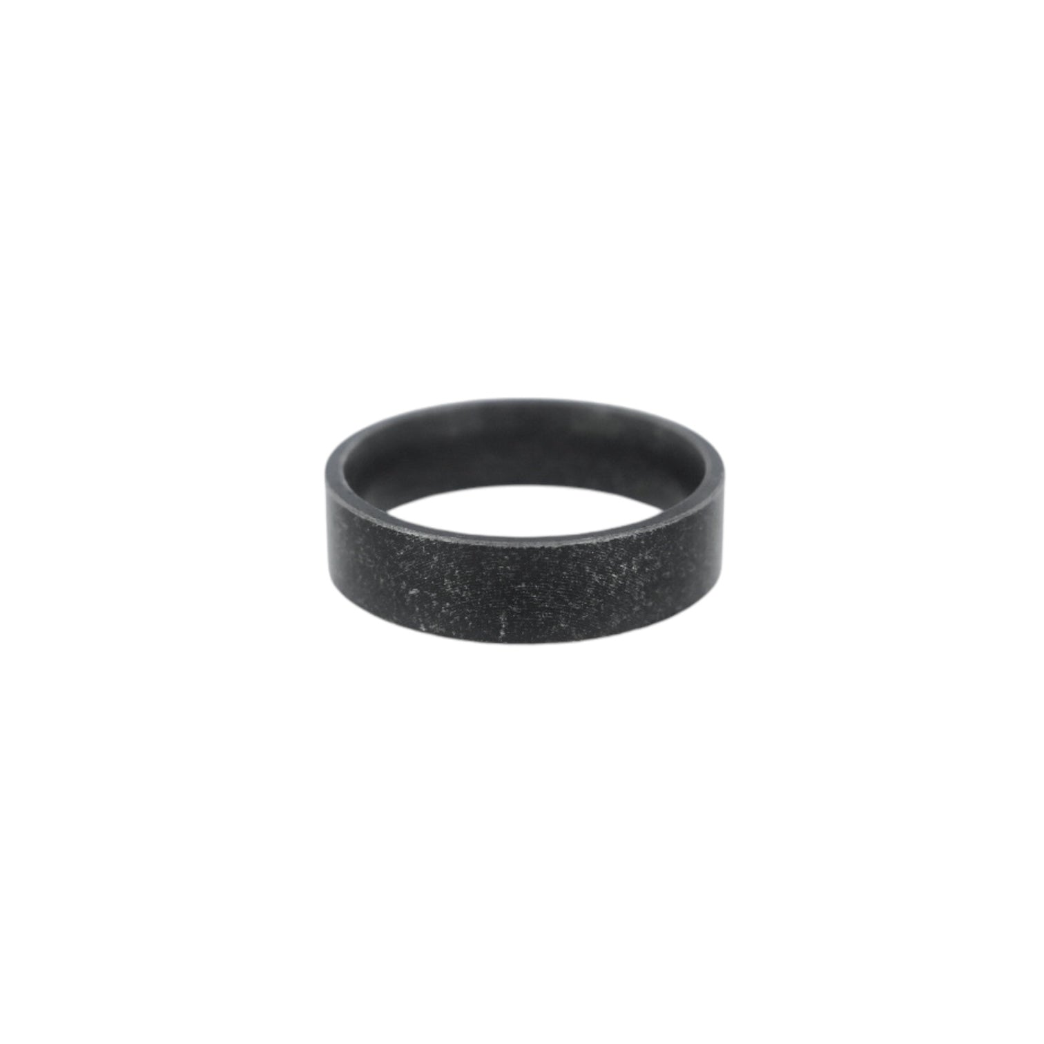 Mens oxidised black band ring 