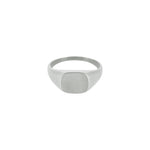 Silver mini signet ring with a brushed face