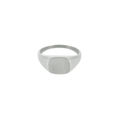 Silver mini signet ring with a brushed face